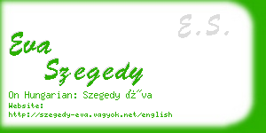 eva szegedy business card